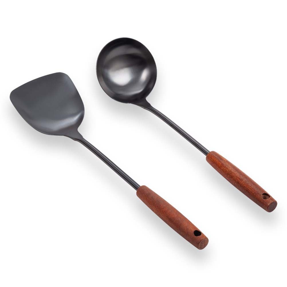 Home Improvement Supplies - Stainless Steel Cooking Spatula Brown Wood