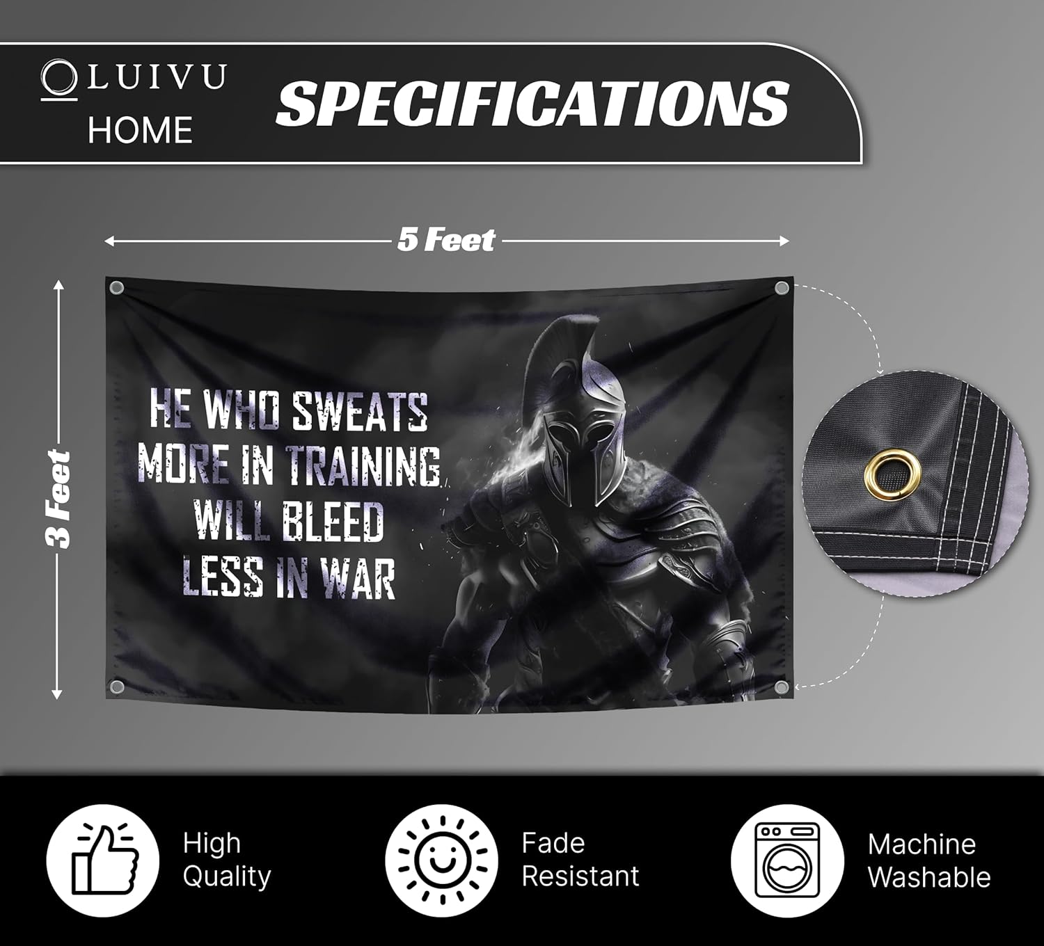 Motivational Spartan Flag - He - Home Improvement Quotes 리뷰 및 가격