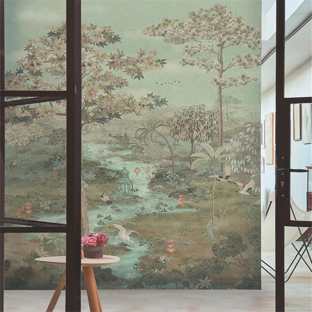 custom Photo Mural  Green Land - Home Improvement Background 리뷰 및 가격