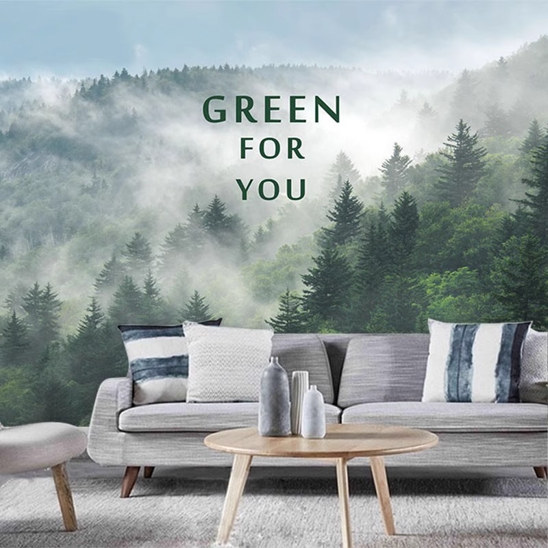 Custom Mural Misty Forest Wall - Home Improvement Background 리뷰 및 가격