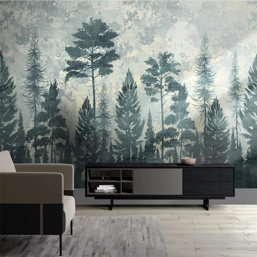 Custom Mural Misty Forest Wall - Home Improvement Background 리뷰 및 가격