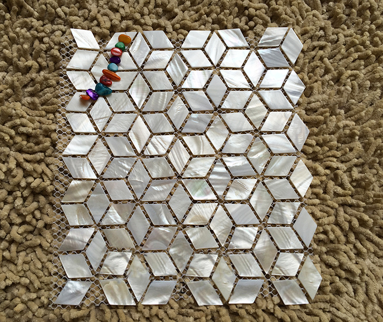Rhombus white shell mosaic til - Home Improvement Background 리뷰 및 가격