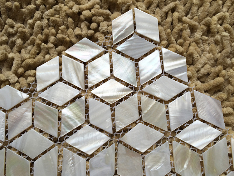 Rhombus white shell mosaic til - Home Improvement Background 리뷰 및 가격