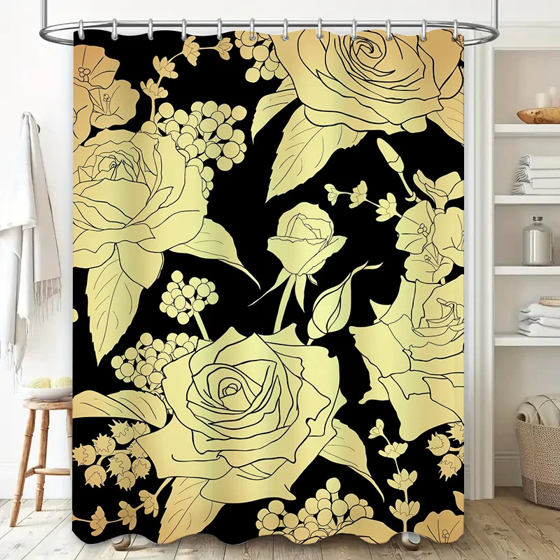 Luxury Golden Floral Shower Cu - Home Improvement Background 리뷰 및 가격